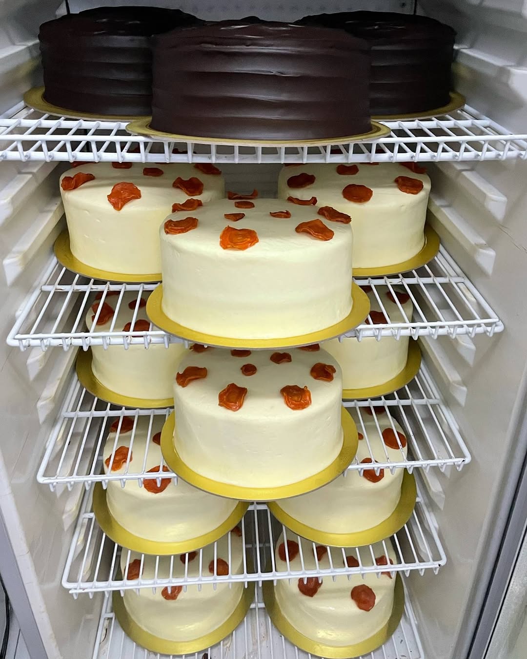 Moist carrot cake and sea salt chocolate cake